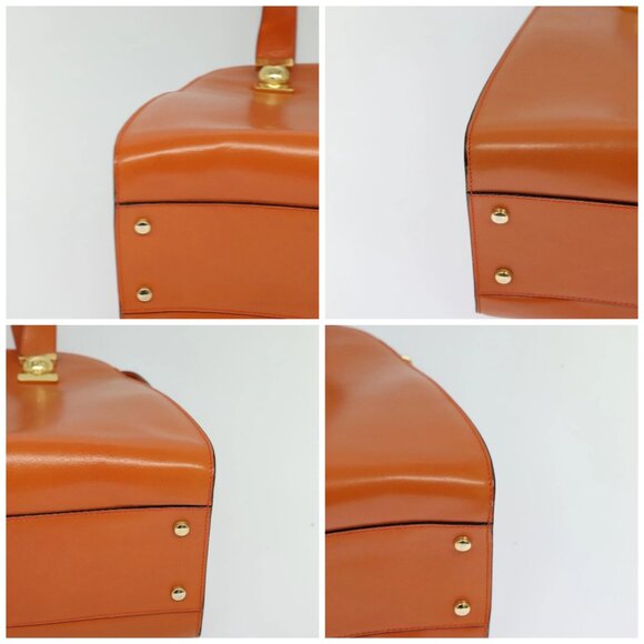 CELINE Tote Bag Leather Gold Orange Auth - Picture 16 of 16